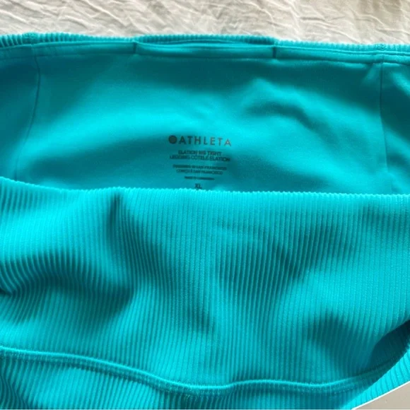 Athleta Elation Ultra High Rise Rib Legging Bora Bora/Aqua size xl - Picture 10 of 12